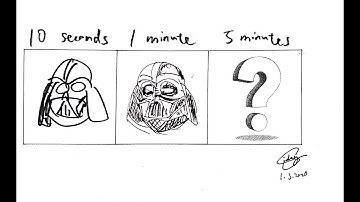 Darth Vader in 10 seconds, 1 minute, 5 minutes | Quick Draw challenge #2!
