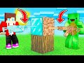 Jj and mikey used diamond and dirt mining gun and got diamond items from stone in minecraft 