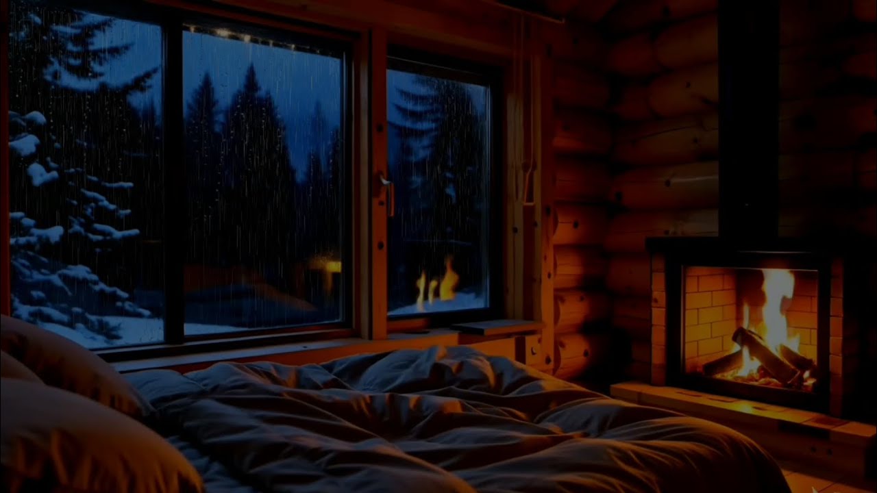 Rain Sound in a Cozy Forest Room at Night (No Ads) | Calm Ambience for ...