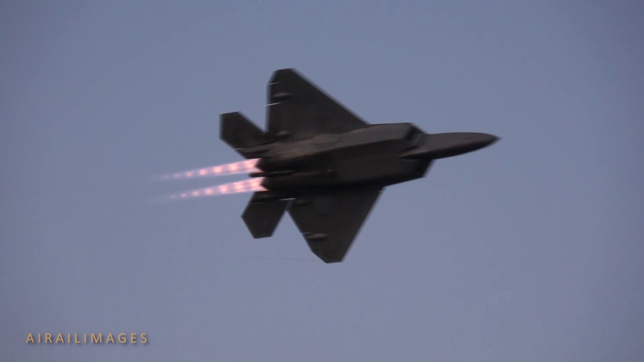 Oshkosh 2019 F 22 Afterburners In The Twilight