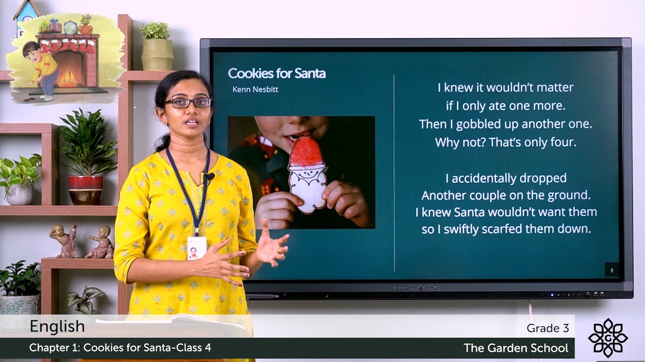 Grade 3 English Chapter 1 Class 4 Cookies for Santa poem Explanation