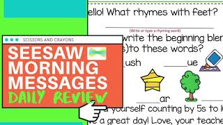 Seesaw Morning Messages #distancelearning screenshot 2