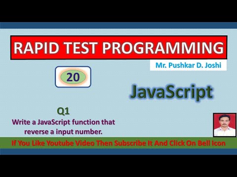 Write function that reverse input number in JS || Rapid Test Programming || Joshi Pushkar D.