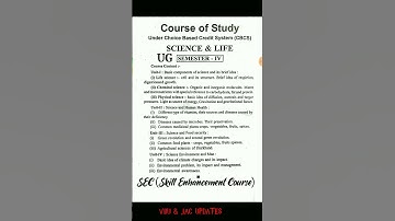 UG sem 4 SEC-II (science & Life) Syllabus #VBU