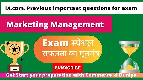 Marketing Management important questions  || M.com. Prev. #mjpru #exampreparation #examtips