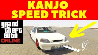 GTA Online KANJO Speed TRICK , fastest Drag Race Car, Speed Glitch GTA 5