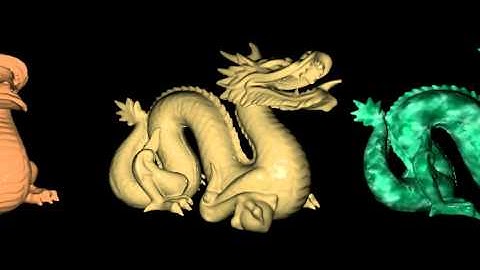 OpenGL 4.0 Phong Shader - 3 Stanford Dragons