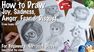 How to Draw Joy, Sadness, Anger, Fear and Disgust from Inside Out for beginners screenshot 1