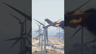 Embraer airplane got hit by Wind Mill, Incredible Emergency Landing on Railway Track | GTA 5 #shorts