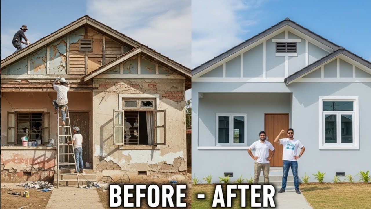 Old Single Story House Restoration | Complete Home Makeover & Painting Transformation