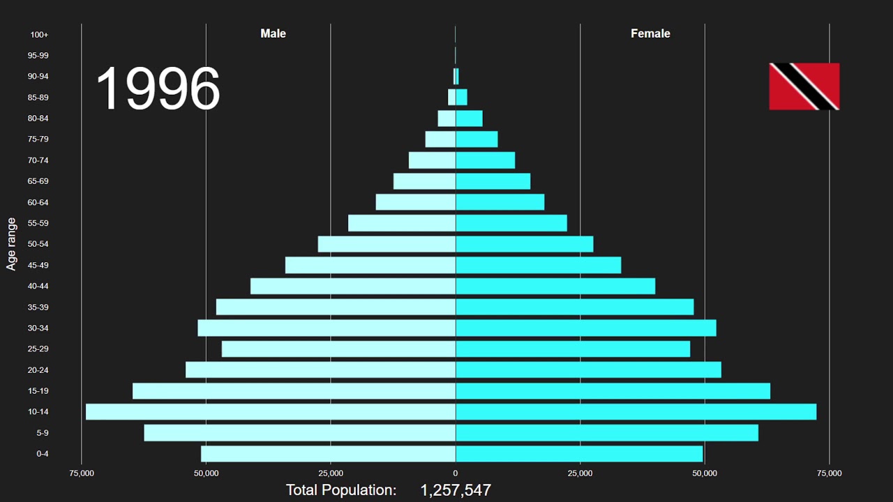 Trinidad and Tobago Population Pyramid 19502100 YouTube