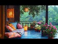 المشي في الحديقة الممطرة أصوات الطيور والموسيقى الهادئة للتركيز والهدوء والشفاء 