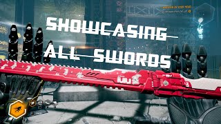 Showcasing all the swords in Ghostrunner