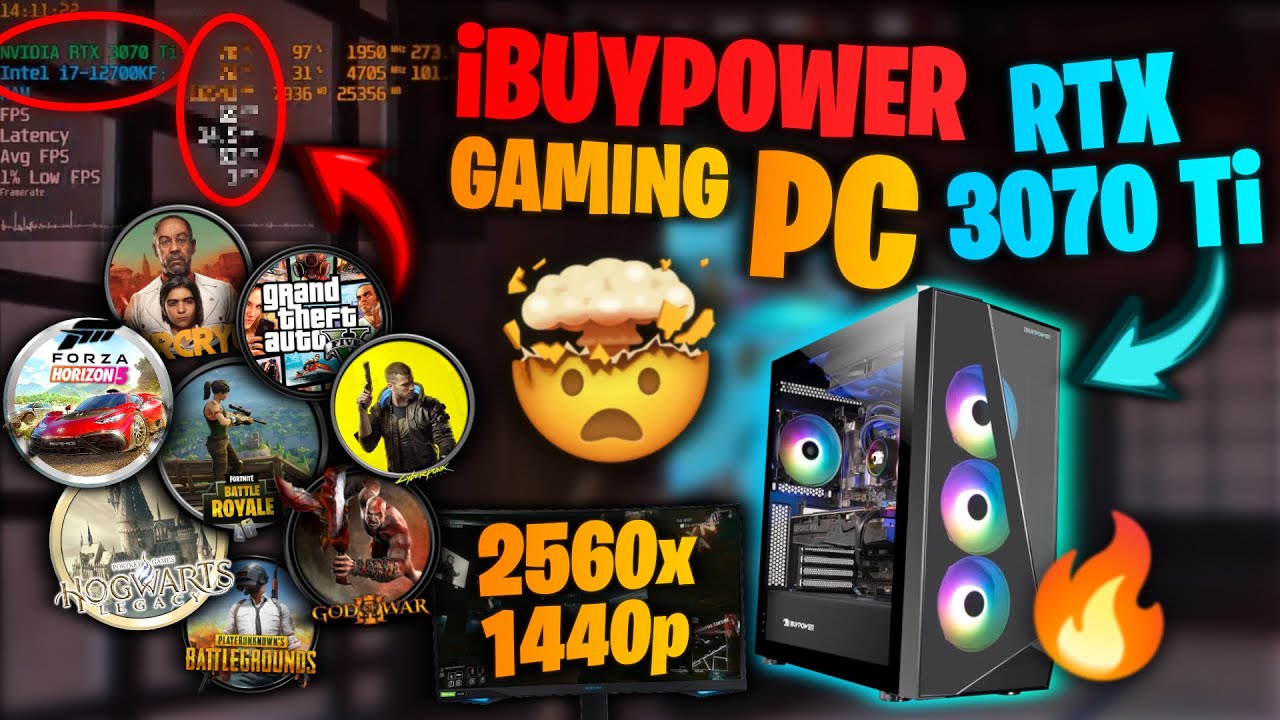 iBUYPOWER Pro Gaming PC Computer Desktop Y60265i (Intel Core i7-12700KF  3.6GHz, Nvidia Geforce RTX 3070 GB, 32 GB DDR4 RGB, TB NVMe, 