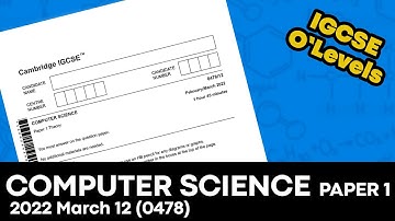 Computer Science Paper 1 Variant 2 (IGCSE 0478 February March 2022 ) Walkthrough