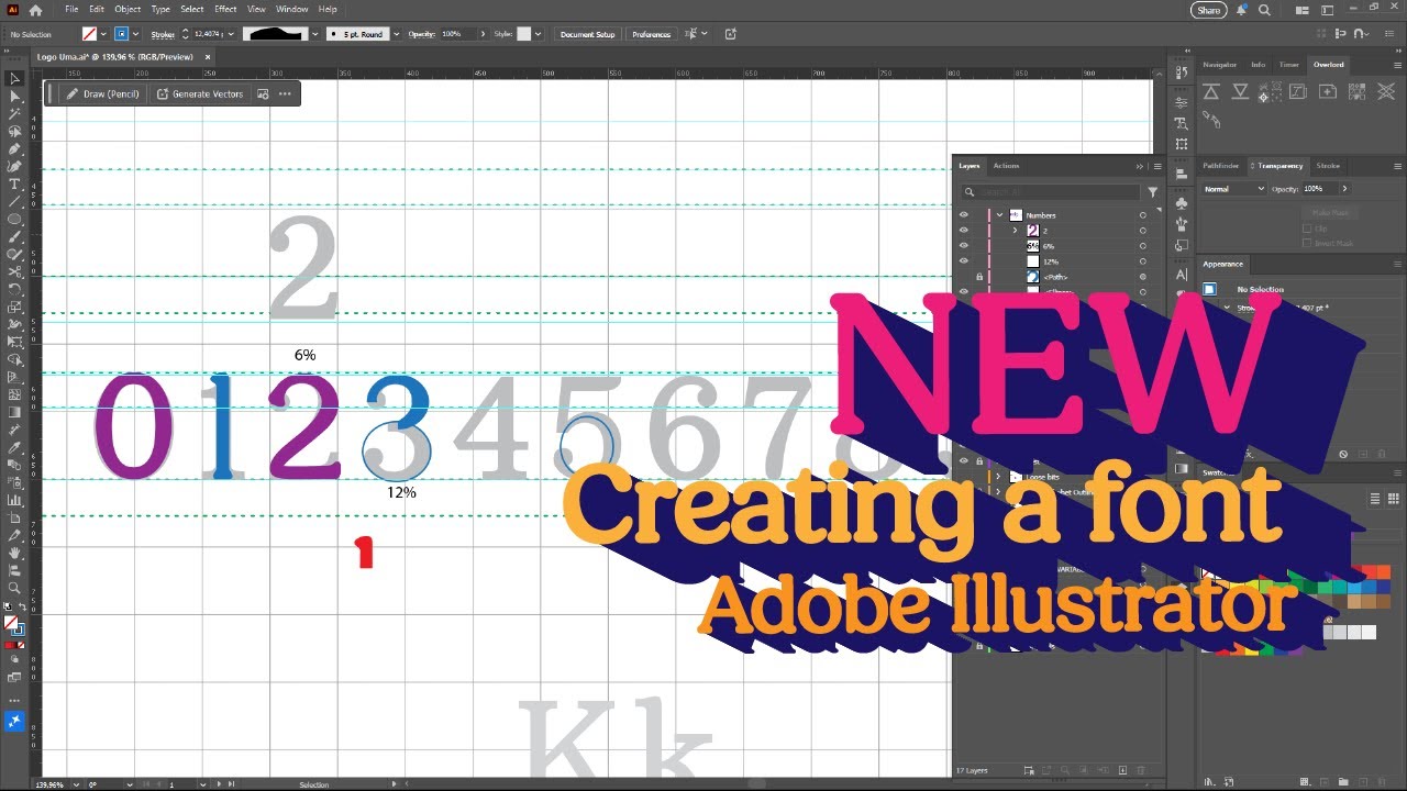 Creating a font with Illustrator 12