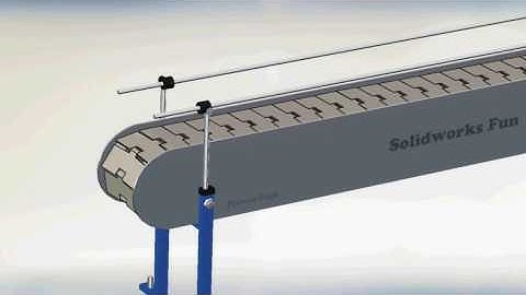 Solidworks Motion Study: Slat Chain Conveyor animation | Motion Study of Chain Conveyor