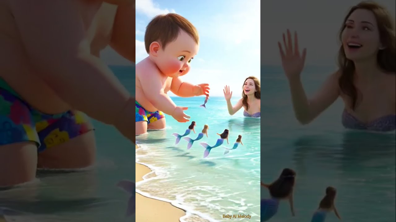 Giant Baby Meets Mermaids Beach Story Giantbaby Mermaid Cutebaby Shorts Ytshorts