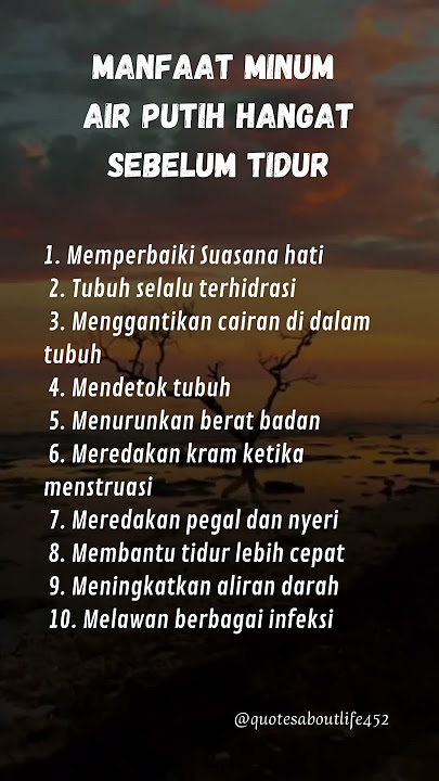 Manfaat minum air putih hangat sebelum tidur #shorts