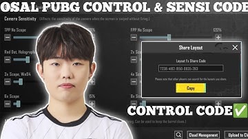 (2024) 오살 OSAL Pubg Sensitivity code 3.0/ 오살 OSAL PUBG CONTROL CODE 3.0/ @Dpluskiaosal  control Zone