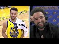 Klay Thompson Interviews Stephen Curry Postgame