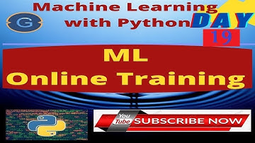 Online Certified Winter Training in Machine Learning Using Python: Class-19