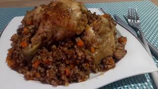 Delicious dinner Buckwheat with chicken / Pilaf from buckwheat and chicken 