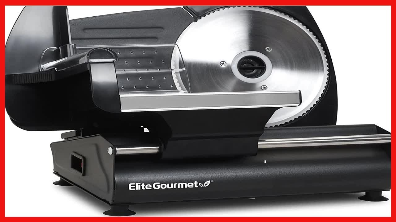 Elite Gourmet EMT-625B Ultimate Precision Electric Deli Food Meat Slicer  Removable Stainless Steel Blade, Adjustable Thickness, Ideal for Cold Cuts