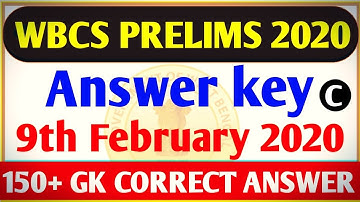 WBCS PRELIMS 2020 Answer Key | wbcs prelims 2020 | wbcs set C answer key | WBCS 2020 | WBCS Prelims
