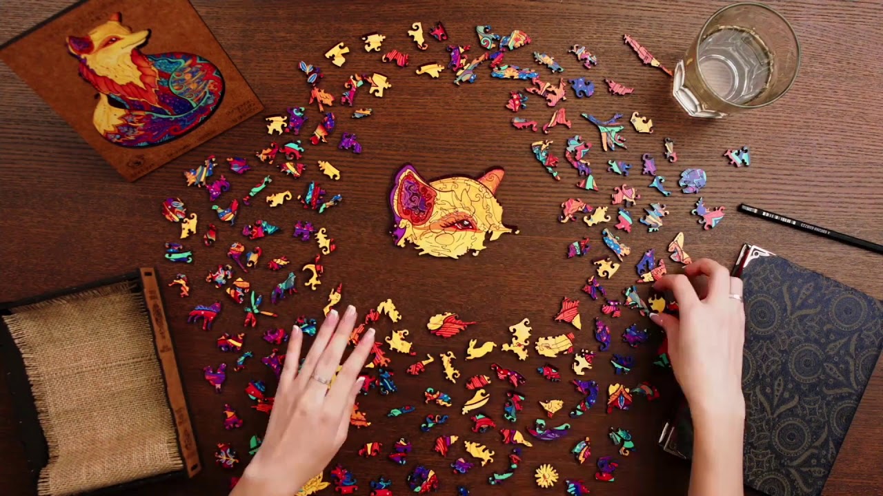 TRÆ JIGSAW PUSLESPIL VÅGEN RÆV