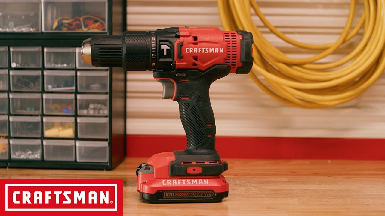 Craftsman V20 1 2 In Cordless Hammer Drill Tool Overview Youtube