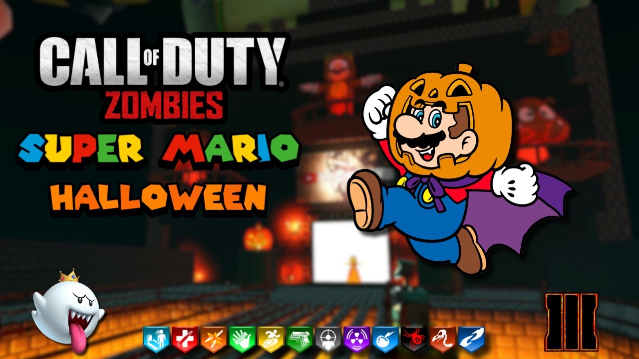 Surviving The Super Mario Halloween Zombie Map! (Black Ops 3 Zombies)