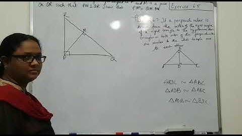 Exercise 6.5 ,Q No.2,PQR is a triangle right angled at P and M is a point on QR such that PMꓕ QR....