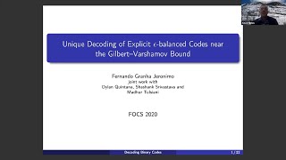 Session 4A - Coding Theory