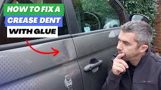 How To Fix A Crease Dent With Glue | Paintless Dent Removal