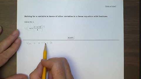 ALEKS Solving for a variable in terms of other variables in a linear equation with fractions (BR)