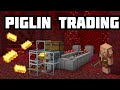 How to Make an Automatic Piglin Trading Area! (EASY REDSTONE) Minecraft 1.16