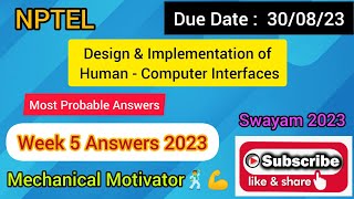 Design & Implementation of Human - Computer Interfaces | Week 5 Quiz | Assignment 5 Solution screenshot 5