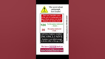 INCONCLUSIVE polygraph results? NO.