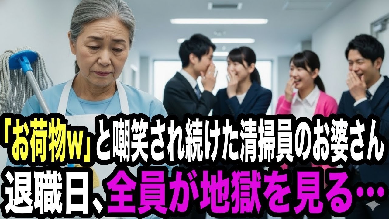 「お荷物w」と嘲笑され続けた清掃員のお婆さん。退職日の一言で全社員500人が凍りつく…