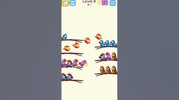 So Satisfying! 😍 Bird Sort Level 8 Solved 🧪 #shorts  #puzzlegame  #gamequbex