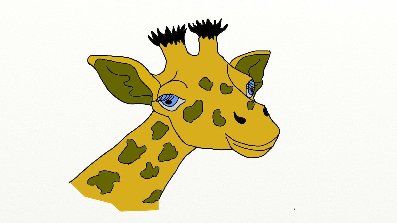 Sketch of giraffes head portrait of forest animal Vector Image