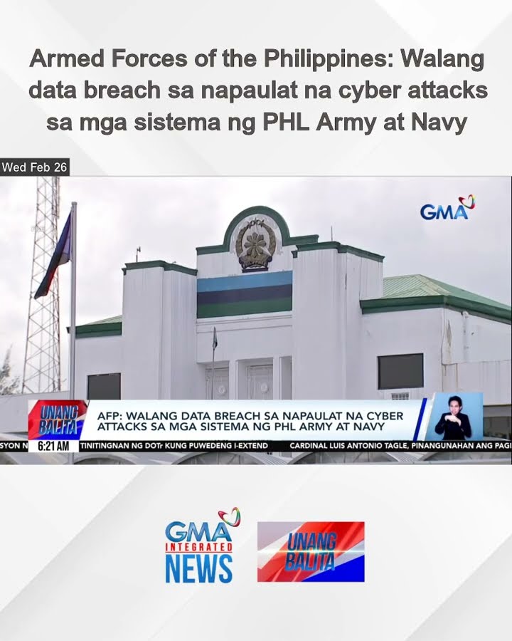 Armed Forces of the Philippines – Walang data breach sa napaulat na cyber attacks... | Unang Balita
