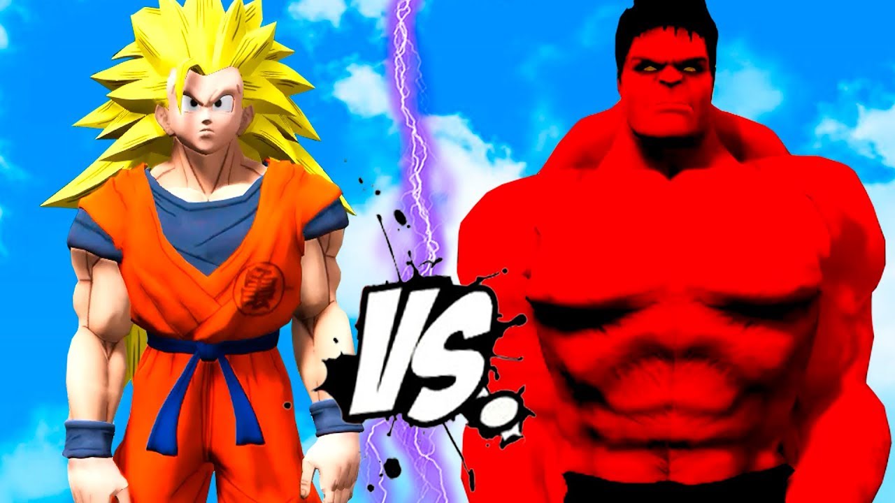 Goku ssj2 e Majin Vegeta ssj2 vs Fanático e Red Hulk - Multiverso Bate-Boc@