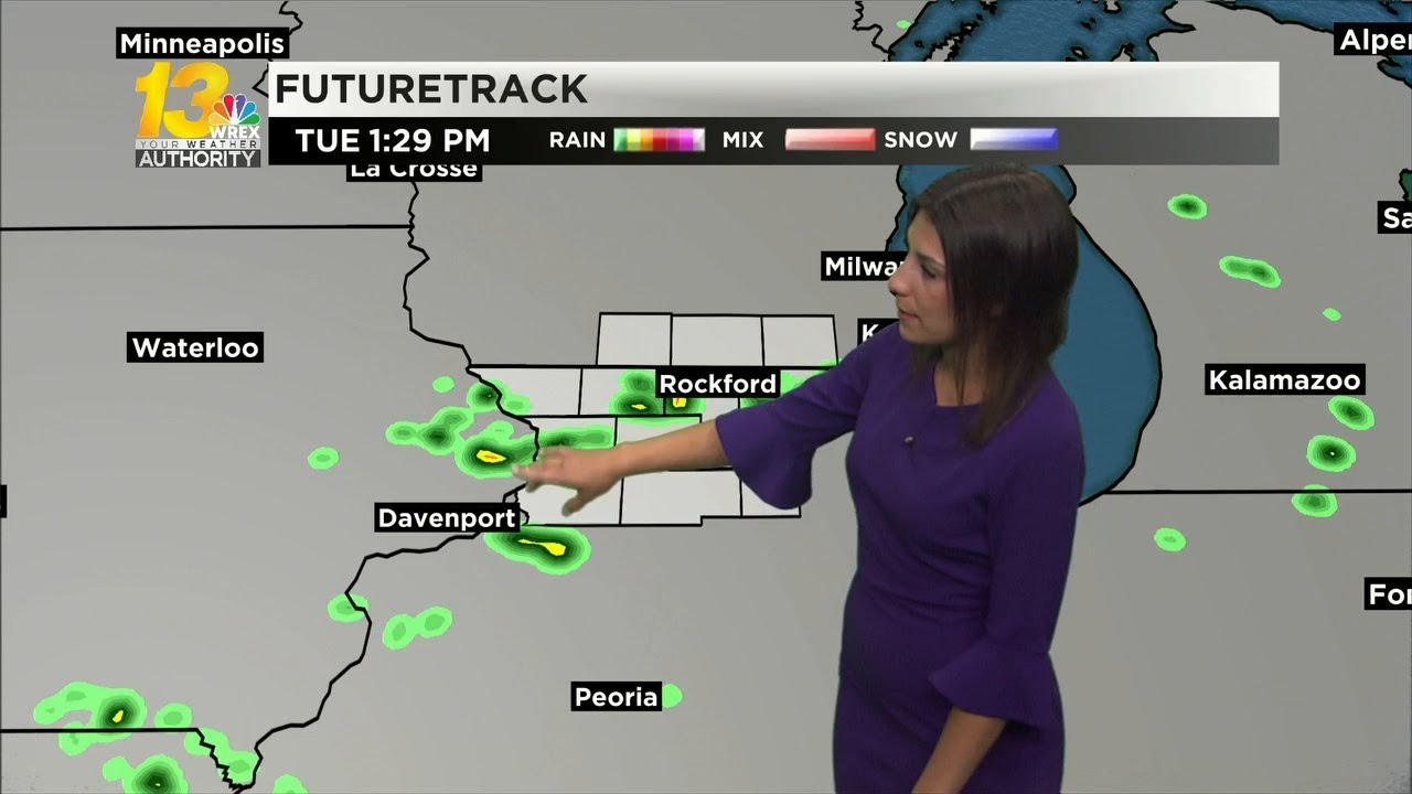 Tuesday brings a chance for isolated showers and storms - YouTube