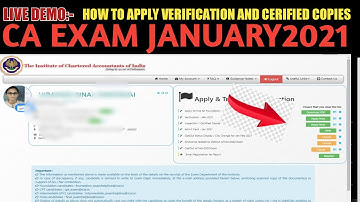 LIVE DEMO:- How to apply verification Of answersheet and Cerified copies | CA exam january21