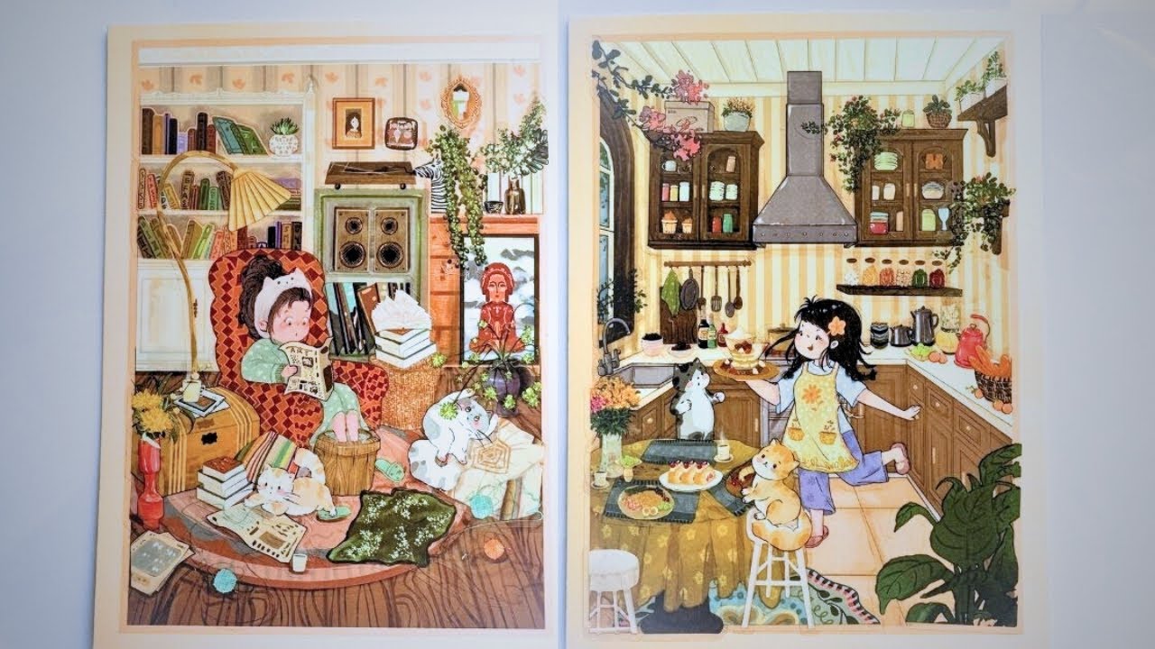 [ASMR]DIY a super cute girl's home with stickers~