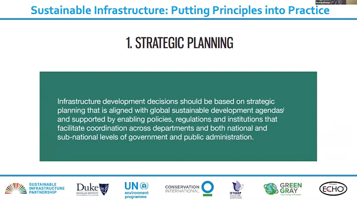 Sustainable Infrastructure: Strategic Planning (Principle #1)