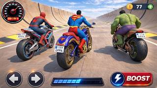 Superhero Crazy Bike Racing Impossible - INSANE Motocross Mega Ramp Stunt Bike 3D - Android Gameplay screenshot 3