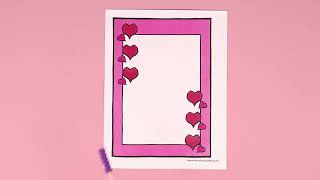 Valentine's Day Hearts Frame Paper